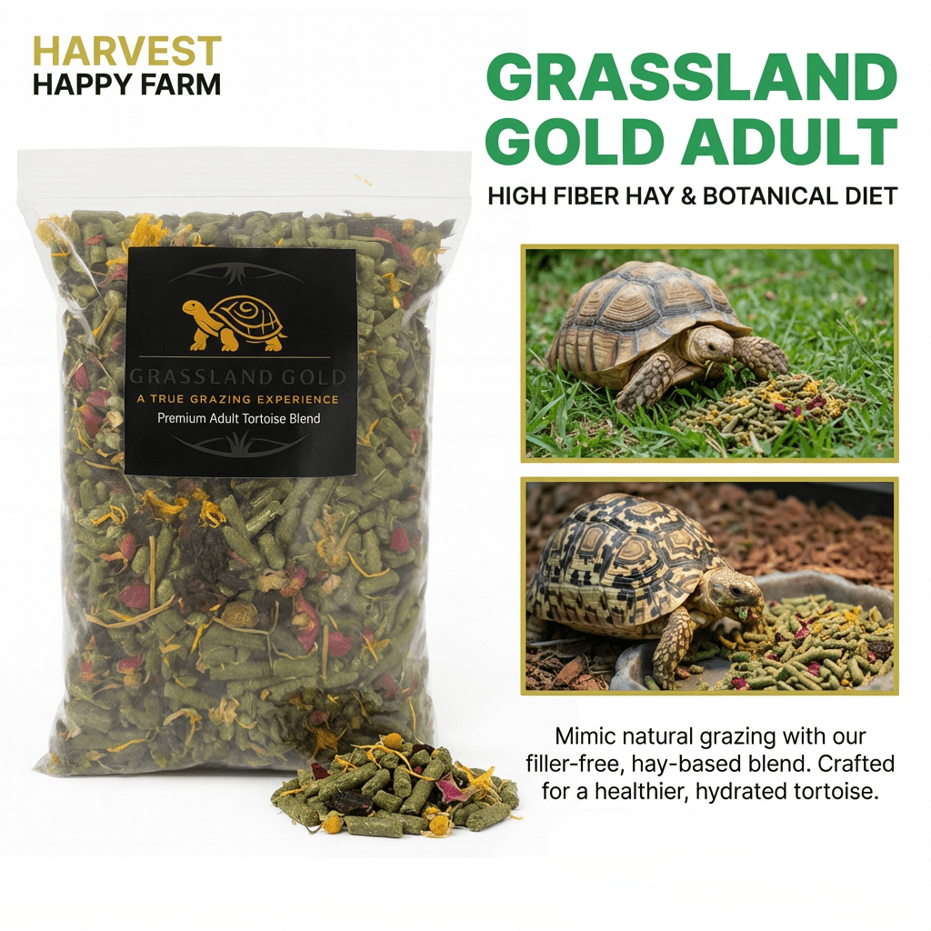 Grassland Tortoise Adult 3lb – High Fiber Hay and Botanical Diet - Harvest Happy Farm
